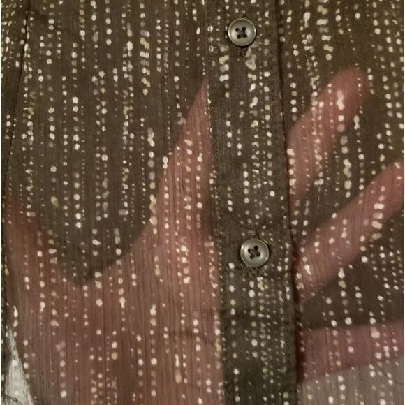 Eddie Bauer | Sheer Forest Green Blouse - Picture 5 of 6